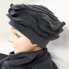 galette 3 vagues uni gris clair porte